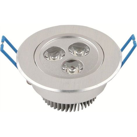 TrAdE Shop Traesio - Faretto A Led Da 3 Watt Da Incasso A Molla Con Alette Luce Fredda - -Bianco Freddo -