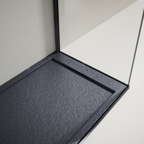 Piatto doccia ultrasottile 70x150cm LUX in resina finitura ardesia antracite