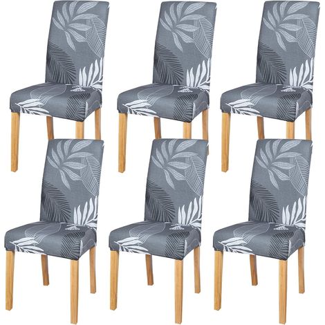 Stuhlhussen, 6er-Set Stuhlhussen, universelle bi-elastische Bezüge für Stühle, moderne Stretch-Stuhlhussen, Stuhlhussen, abnehmbar, waschbar, für Esszimmer, Hotel, Bankett, Partydekoration, (1/5)