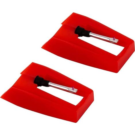 Lot de 2 broches phono pour platines vinyles, accessoires de rechange pour lecteurs de vinyles (rouge) (1/5)