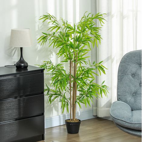 Bambù artificiale 150 cm in plastica verde con vaso, 644 foglie HAVRYA (1/5)
