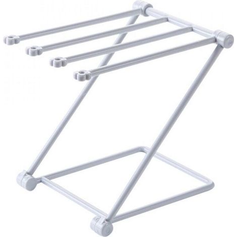 Porte-Serviettes, Porte Pieds, Porte-Gant de Toilette Pliable, Support de Rangement Vertical pour torchons, Support de Séchage de Torchon de Comptoir, pour Salle de Bain, Cuisine, lavabo (Gris) (1/5)