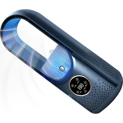 Ventilador USB portátil sin aspas con 6 velocidades, función de pulverización y temporizador de 6 horas para oficina, hogar y lugar de trabajo. (1/4)