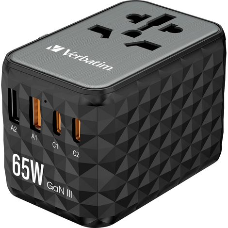 Verbatim UTA-05 GaN III USB Ladegerät 65 W 2x USB-A, 2x USB-C® USB PD, USB PD 3.0, QC 4+, Fast Charg (1/5)
