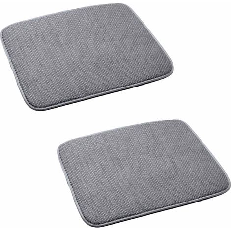 Tapis d'égouttage en microfibre absorbante, tapis d'égouttage pour évier de cuisine, séchage rapide, 40 x 46 cm, lavable en machine, lot de deux, gris. (1/5)
