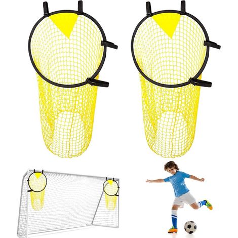 2 Pièces Cible Football, 45 x 60 cm Filet De Cible De Football, Cage de Foot avec Cadre avec Sangles Réglables, Accessoires d'entraînement pour Un tir précis (1/5)