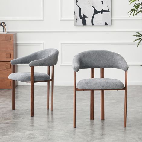 chaise fauteuil salle a manger confort gris lin OKMYHOME (1/5)
