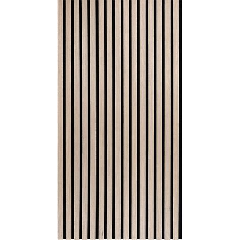 Wolketon Akustikpaneel selbstklebend Wandpaneel, Eiche, 120x60 cm, Holzlamellen Filz MDF, 1 Stück, Schallabsorber (1/5)