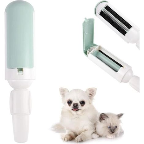 Brosse Anti Poils Animaux Chat Chien Rouleau Anti Poil Chat,Rouleau Anti Peluches pour Poils d'animaux et Nettoyer Laine Lits Pulls (1/4)