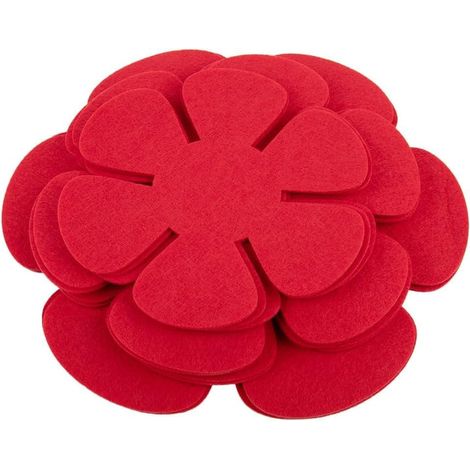Juego de 12 protectores de fieltro para sartenes de 8, 10 y 12 pulgadas, 3 tamaños diferentes, protectores apilables (rojos).