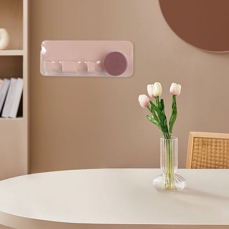 Wandmontierte Steckdosenhalterung, weiß, werkzeuglose Montage, starker Klebstoff, schlichtes Design, für Küche oder Bad (1/5)