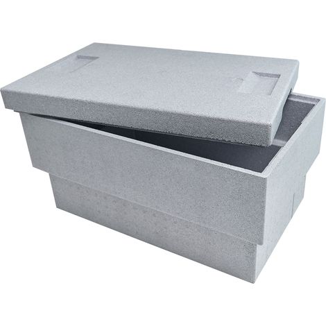 CLIMAPOR Caisse isotherme plus - polystyrène - gris - 54,5 x 35 x 30 cm ( 32 Litres) - Epaisseur paroi : 2 cm (1/5)