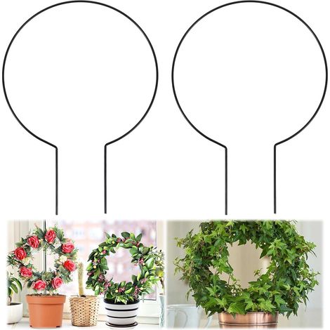Soporte redondo de metal para plantas trepadoras (2 unidades), 20 x 28 cm, para jardín, interior (1/5)