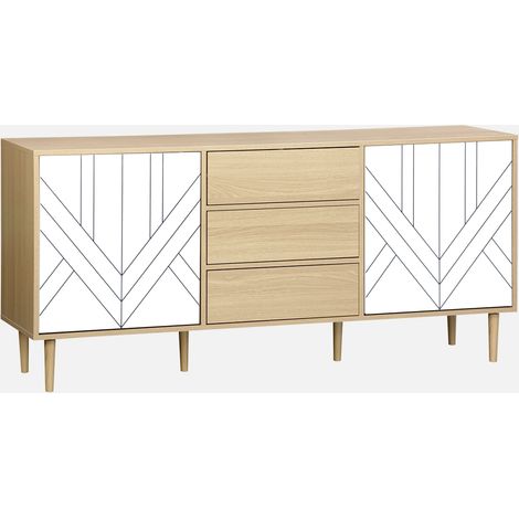 Aparador de efecto madera con 2 puertas, 160cm (1/5)