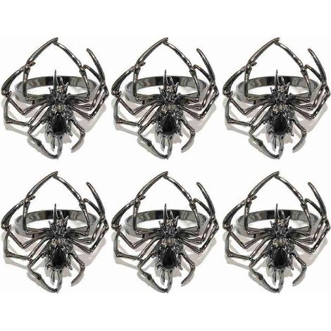 Lot de 6 ronds de serviette Halloween, boucle araignée (voir photo) (1/5)
