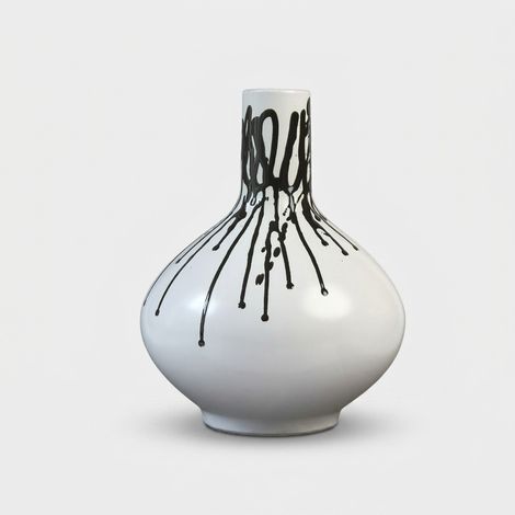 Vaso alto decorativo medio in porcellana Monocromo (1/2)