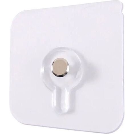 No-Drill Picture Hanging System - 10-Piece Adhesive Hooks - Clear - for Pictures, Mirrors, Photos, Wall Art, Living Room, Bathroom, Kitchen (1/5)