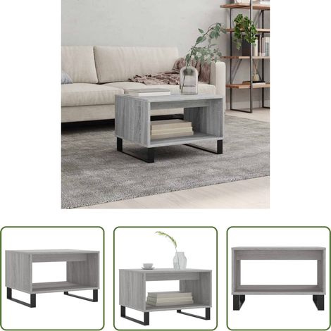Table basse sonoma gris - Table basse sonoma gris 60x50x40 cm bois d'ingénierie (1/5)
