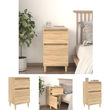 Nachttisch mit Wandhalterung - vidaXL Nachttisch Sonoma-Eiche 40x35x70 cm - (1/5)