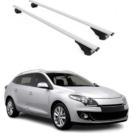 OMAC Dachträger Querträger für Renault Megane III 2009-2016 – Abschließbar – Max. 75 kg – 2 Stangen Stahl Silber (1/5)