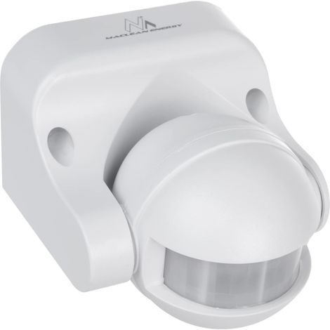 Maclean MCE358 W Rilevatore di movimento PIR, sencore crepuscolare, infrarosso, IP44, bianco, portata 12 m, carico massimo 800/1200 W (Bianco) (1/5)