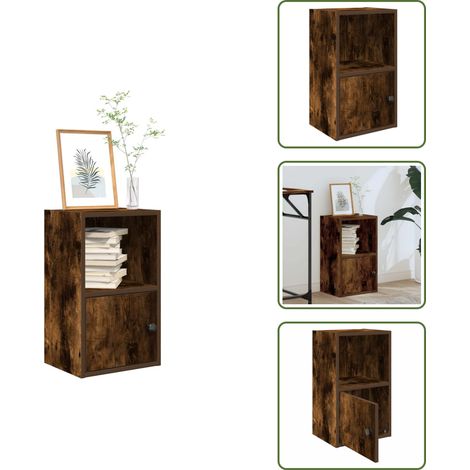 Bibliothèque chêne fumé 31x24x52 cm bois d'ingénierie - Bibliothèque - Bibliothèques - Étagère À Livres - Armoire De Rangement (1/5)