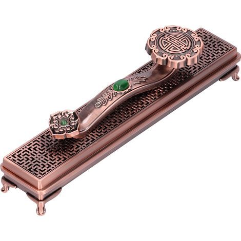 eur de bâton d'encens Ruyi antique en bronze violet, pour décoration de maison, bureau, yoga. (1/5)