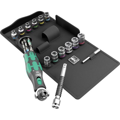 Jeu de clés à douille 8009 Zyklop Pocket Set 3, 27 pièces, 3/8 Zoll + 1/4 Zoll