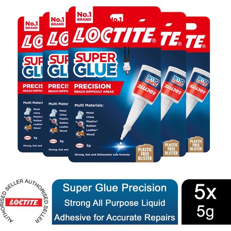 Loctite Super Glue Precision Durable & Extra Long for Multi Material 5g, 5 Pack (1/5)