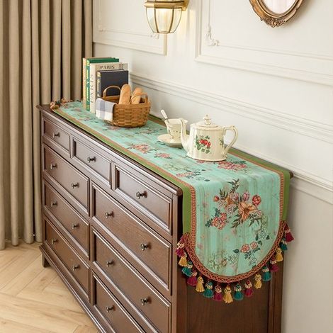 Tischläufer, Tischdecke für Esstische, lange Couchtischdecke, TV-Schrank-/Kommodenabdeckung, Kommode-Schutzmatte (40 x 180 cm) (1/5)