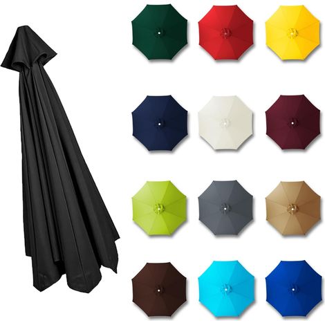 MObyat Auvent de Remplacement pour Parasol 4,0/3,5/3,0/2,8/2,7/2,5/2,3/2,0 Mètres, Toile de Remplacement 6/8 Baleines pour Marché, Jardin Exterieur Déporté, Terrasse