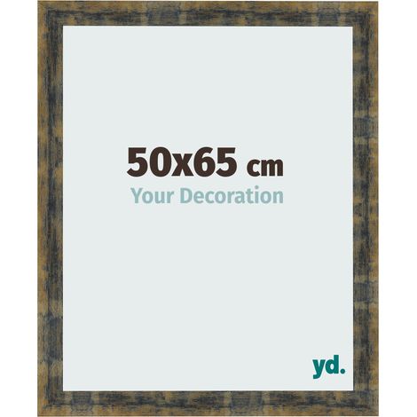 yd. - Cadre photo 50x65 - Bleu Or Melange - MDF - Pisa (1/5)