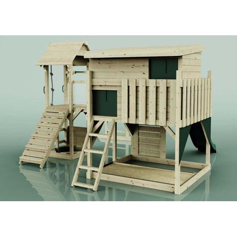 Polarplay Spielturm Isak aus Holz in Grün (1/4)