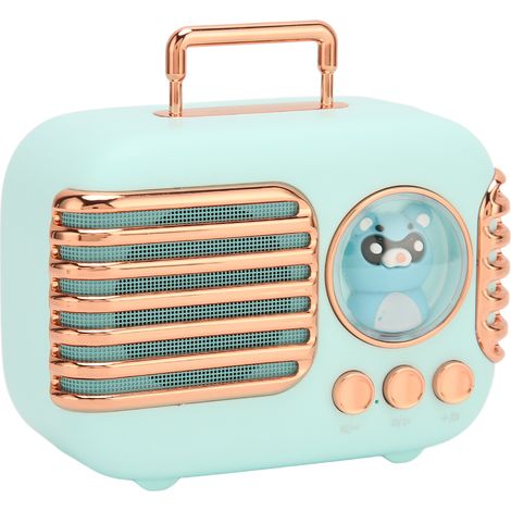 Enceinte Bluetooth 5.0 5 W stéréo avec lecteur de carte mémoire, mini-enceinte portable sans fil pour MP3, téléphones portables et ordinateurs portables (bleue). (1/4)