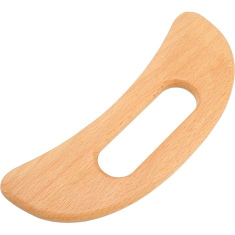 Lame Gua Sha en Bois sans Bavures, Outil de Massage Multifonctionnel pour Soulager les Douleurs, Visage Dos Jambes (1/5)