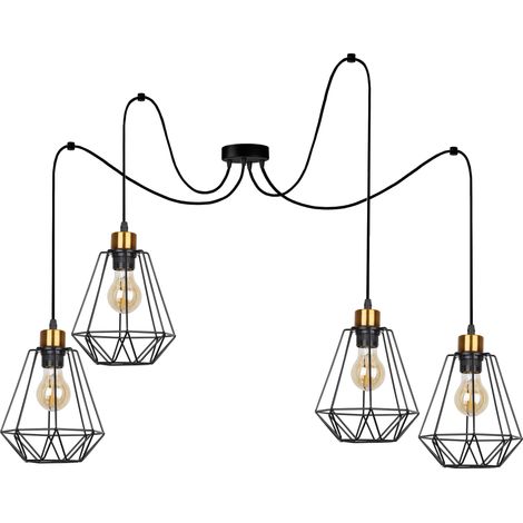 Lampadario Candellux Primo nero oro 4xE27 dimmer IP20