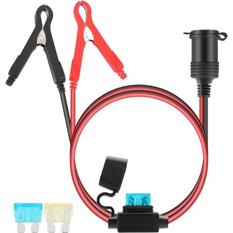 12V Extension Cable for Cigarette Lighter Socket 3 Metre 16AWG with Battery Clip Fuse 15A Adapter Charger 12V/24V Boat Motorcycle Car (1/5)