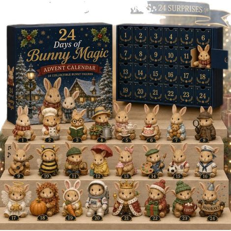 Christmas Advent Calendar 2026 - British Bunny Blind Box - 24-Day Holiday Advent Calendar - 2026 British Bunny Blind Box - 3D Version