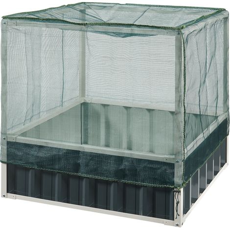 Jardinera elevada 90 x 90 x 88 cm verde antracita 030009502