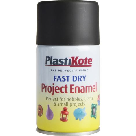 PlastiKote 440.0001011.046 Fast Dry Enamel Aerosol in Matte Black, 100ml