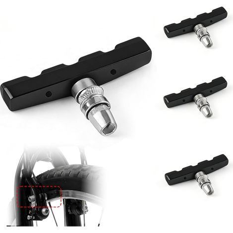 4pcs Patin de Frein Vélo 70mm,Plaquettes de Frein V-Brake avec écrous et Entretoises,Caoutchouc Durable Plaquettes de Frein No Noise,pour Diamètre de Roue de 20-28 Pouces Vélos (1/5)