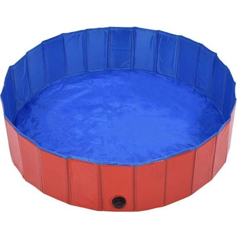 Piscine Papillon pour chiens et chats – Ø 120 x 30 cm – Rouge (1/5)