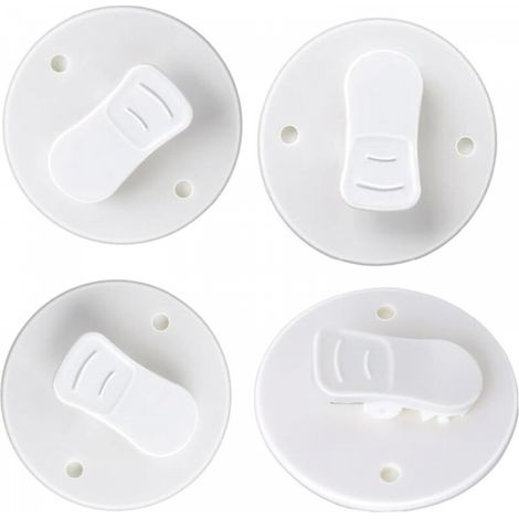 Pinces pour rideau de douche, 4 pièces, pinces anti-éclaboussures pour rideau, pince de protection coupe-vent, pour maintenir le rideau de douche et le rideau, pour camping-car, salle de bain (1/5)