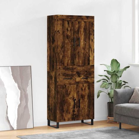 Highboard Räuchereiche 69,5x34x180 cm Holzwerkstoff
