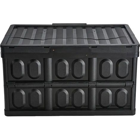 Boîte de rangement, design empilable, construction en plastique durable, Rouge (1/2)