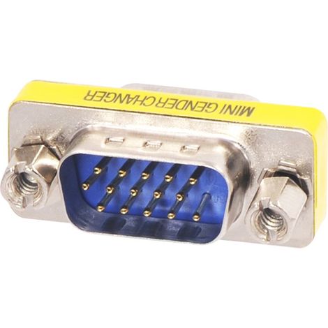 Mini adattatore vga accoppiatore metallico prolunga maschio maschio 15 poli (1/2)