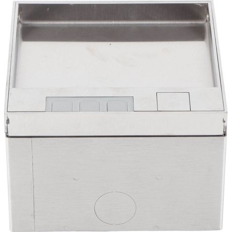 Boîtier prise sol encastrée étanche acier inoxydable plate kit 4000W 13A 2 x prises 3 broches pour marbre (1/5)