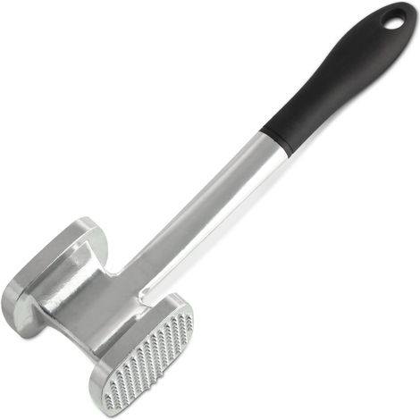 Attendrisseur de viande, marteau à viande, accessoire de cuisine, ustensiles de cuisine, aplatisseur de viande, aluminium, plastique, 27 cm (1/5)