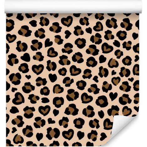 Carta da parati effetto pelle di animale nei toni del marrone, beige e ocra per soggiorno e camera da letto, 50x1000 cm. (1/5)