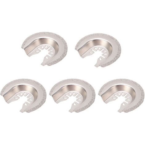 Jeu de 5 lames de scie oscillantes universelles en carbure de diamant pour l'enlèvement de carrelage, de coulis, de béton et de maçonnerie (1/5)